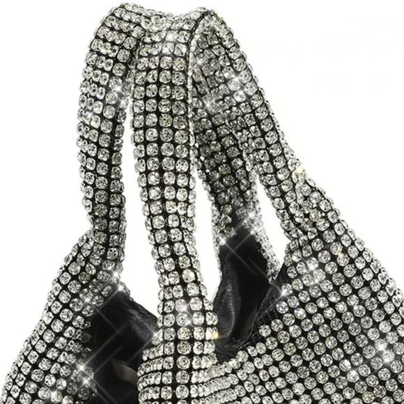 NWT Sparkling Bling SwarovskI Crystal Rhinestone Bucket Bag Shoulder Pur… - Picture 14 of 17
